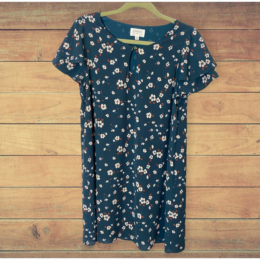 Everly green dress with floral print